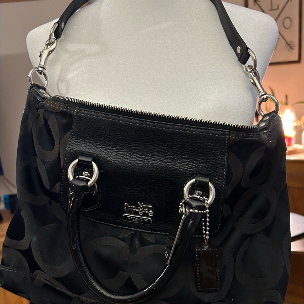 Coach Black Signature Shoulder Bag